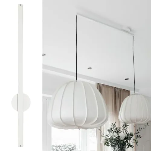 Lightswing® Twin Aufhängesystem für zwei Hängelampen - Matt Weiss - 90 cm - Hängeleuchten & Pendelleuchten, müheloses Schieben und Drehen für optimale Positionierung deiner Pendelleuchten, ideal für Esstisch, Schlafzimmer oder Wohnzimmer.