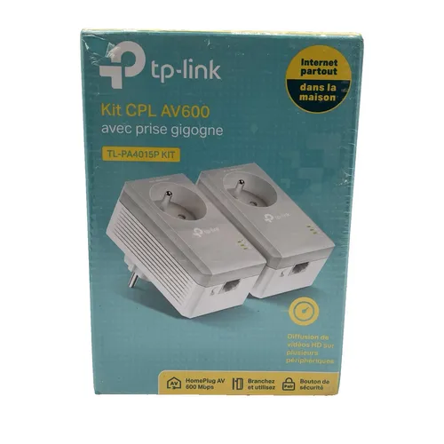 TP-Link CPL AV600 Powerline Adapter - Powerline-Netzwerkadapter mit 600 Mbit/s für schnelles HD-Streaming, integrierte Steckdose für Platzersparnis und einfache Plug-and-Play-Installation.