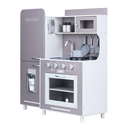 Teamson Kids Mayfair Kids Wooden Play Kitchen & 11 Accessoires Grau TD-13302c