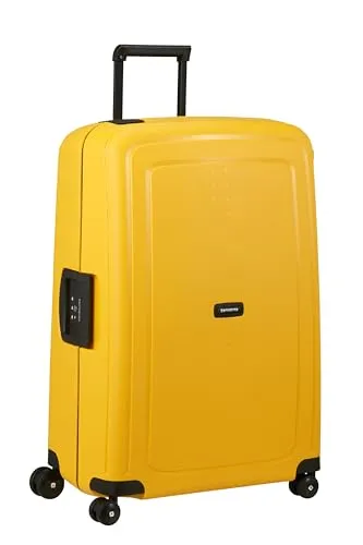 Samsonite S'Cure Trolley 75 cm mit 4 Rollen - Robuster 4-Rollen-Koffer von Samsonite in frischem Citrus-Design, ideal für Reisen. Bietet viel Platz und ist leicht zu manövrieren.