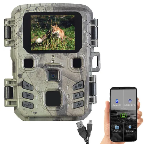 VisorTech WLAN-2K-Wildkamera, PIR, Nachtsicht, 6 Monate Stand-by, App, IPX5