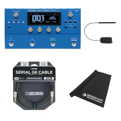 Boss GM-800 Gitarren-Synthesizer-Pedal - E-Gitarre Effektgerät mit über 1200 Sounds und 70 Rhythmen. Ideal für kreative Musiker, die eine breite Klangpalette suchen und direkt in DAWs aufnehmen möchten.