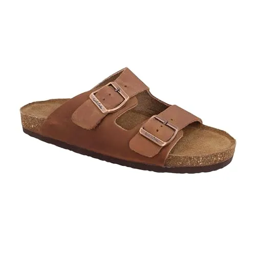 Gusti Leder Sandale Celina - Hochwertige Ledersandale für Damen und Herren - Wanderschuhe aus weichem Rindswildleder mit Kork-Fußbett für besten Tragekomfort und EVA-Sohle für Flexibilität. Ideal für lange Wanderungen in verschiedenen Größen erhältlich.