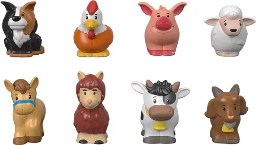 Fisher-Price GFL21 - Little People Bauernhof-Set, 8 süße Tierfiguren für Kinder ab 1 Jahr, fördert die Fantasie und Motorik