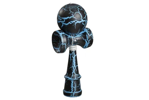 Philos Kendama - Fang den Ball - schwarz-blau - Gesellschaftsspiel aus Robinienholz, fördert Geschicklichkeit und Konzentration - ideal für Spielabende und Herausforderungen!
