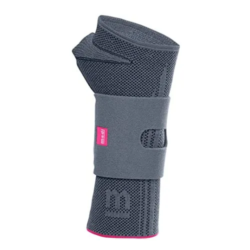 medi Manumed active Handgelenkbandage links - Größe III, silber - Bandagen für Hände & Gelenke, bietet optimale Stabilisierung und Komfort durch kompressives Gestrick und anatomische Schiene.