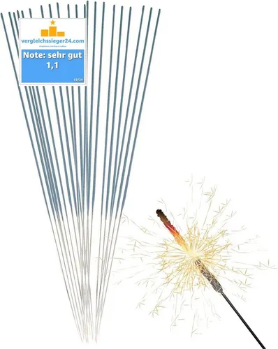 happy sparks® Geburtstagskerze Wunderkerzen 28 cm - Sternspritzer - Feuerwerk Silvester Kat. F1 (Packung, 30-tlg., Wunderkerzen 28 cm), Kat. F1