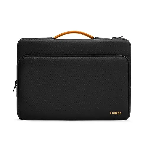 tomtoc 360° Laptoptasche für 17,3 Zoll HP/Lenovo/ASUS/Dell/Acer Laptop, 17,3 MSI Gaming Laptop, 17,3 Gaming Notebook, Wasserabweisend Rundumschutz Notebook Tasche für Tägliches Pendeln, Schwarz