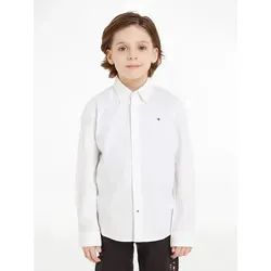 Tommy Hilfiger Jungen Hemd Oxford mit Stretch, Weiß (White), 5 Jahre - Hemden für Jungen, klassischer Schnitt mit Button-down-Kragen, aus hochwertigem Baumwoll-Elasthan-Mix für optimalen Tragekomfort und Bewegungsfreiheit.
