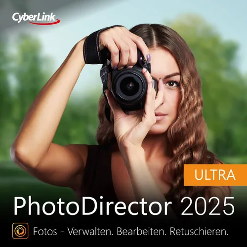CyberLink PhotoDirector 2025 Ultra Download Code - Multimedia Softwarelösung für kreative Fotobearbeitung, unbegrenzte Nutzung auf einem Gerät pro User.
