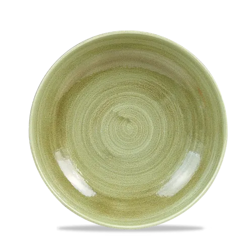 Churchill STONECAST Coupe Bowl Burnished Green - 113,6 cl Porzellan Schale - Elegante runde Schale aus hochwertigem Porzellan, handgefertigt in Großbritannien, ideal für stilvolle Servierideen und dekorative Akzente.