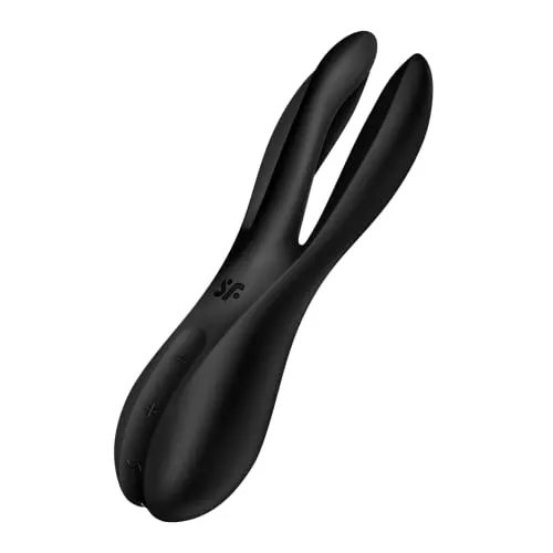 Satisfyer, Vibrator, Auflegevibrator, 'Threesome 2', 14 cm, 3 Motoren, für Klitoris- und Schamlippenstimulation, Farbe:schwarz