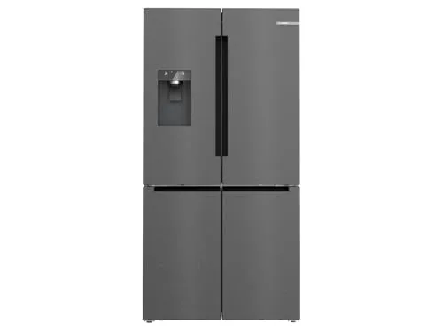 Bosch Serie 6 KFI96AXEA Side-by-Side Kühl- und Gefrierkombination - Kühlschrank mit 375 l Kühl- und 199 l Gefrierkapazität, freistehend, elegantes Design in Schwarz und Edelstahl, ideal für große Haushalte.