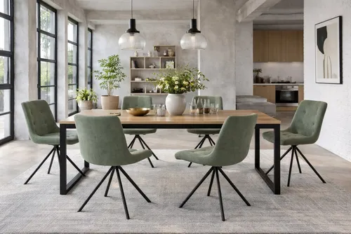 moebel-direkt-online Drehstuhl Mascha 2er-Set – Stilvoll & Komfortabel - Modernes 2er-Set Drehstühle für Esszimmer und Büro. Mit bequemer Sitzschale, praktischer Drehfunktion und stabiler X-Gestell-Konstruktion für eine stilvolle Einrichtung. Wählbare Farben: Blau, Grün oder Terra.
