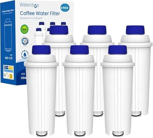 Waterdrop Filterkartuschen für De'Longhi® Kaffeemaschinen - Hochwertige Ersatzfilter für De'Longhi® Magnifica® S, Eletta® Explorer und ECAM-Serie. TÜV SÜD zertifiziert für hervorragende Wasserqualität und optimalen Kaffeegenuss.