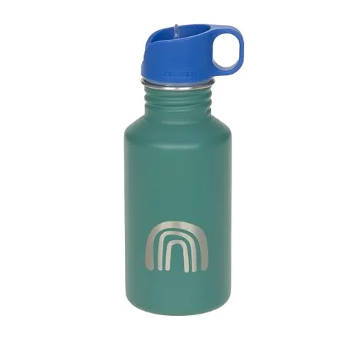 LÄSSIG Trinkflasche Edelstahlflasche BPA-frei 500ml Kinder Kita Kindergarten auslaufsicher mit Sporttrinkverschluss/Bottle Stainless Steel Little Gang Rainbow green