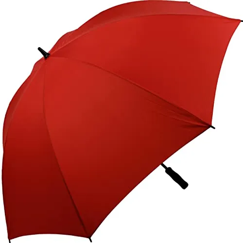 iX-brella Full-Fiber Golfschirm XXL 130cm sturmfest (dunkelrot) - Großer, leichter Regenschirm mit 1,3 Metern Durchmesser, ideal für windige Tage. Hergestellt aus hochwertigem Fiberglas für Stabilität und Flexibilität. Perfekt für den Einsatz bei schlechtem Wetter und als stilvoller Begleiter für zwei.