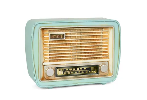 Moritz Spardose Blech-Spardose Radio türkis, Modell Nostalgie Antik-Stil Retro Blechmodell Miniatur Nachbildung