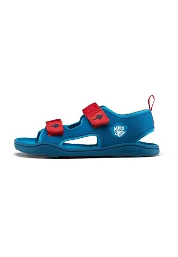 Affenzahn Sandale Vegan Airy - Rutschfest & Flexibel für den Sommer, Größe 21-32 - Hai Blau - Wanderschuhe für Kinder – 100% vegan, mit Klettverschluss für einfaches Anziehen und einer flexiblen Sohle, die das Barfußgefühl fördert. Ideal für kleine Entdecker!
