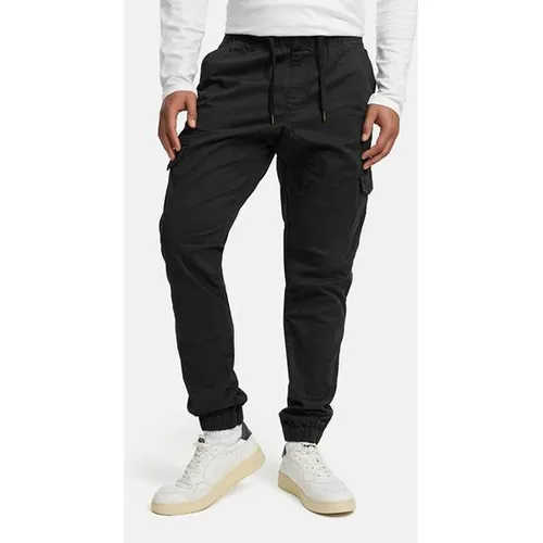 Indicode Herren Jogger-Pant INPillus mit elastischem Bund - Schwarz L - Bequeme Jogger-Pant für Herren aus 98% Baumwolle und 2% Elasthan. Ideal für Freizeit und Sport, mit elastischem Bund und Kordelzug für optimalen Sitz. Stylische Cargohose in Schwarz, Regular Fit.