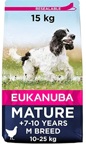 Eukanuba MATURE Hundefutter 15 kg - Hundefutter für ältere Hunde mit Huhn, unterstützt die Gesundheit und Vitalität bei Senioren.