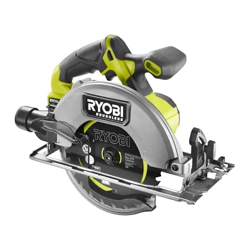 RYOBI 18 V ONE+ Brushless Akku-Handkreissäge RCS18BL-0 - Sägen: Bürstenloser Motor für hohe Leistung und lange Laufzeit, werkzeuglose Einstellungen für präzises und komfortables Arbeiten.