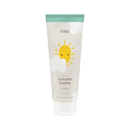 das boep mineralische Sonnencreme Sensitiv LSF 50 - 100 ml - Sonnenschutzmittel mit hohem Lichtschutzfaktor 50, ideal für empfindliche Haut und schützt zuverlässig vor UV-Strahlen.