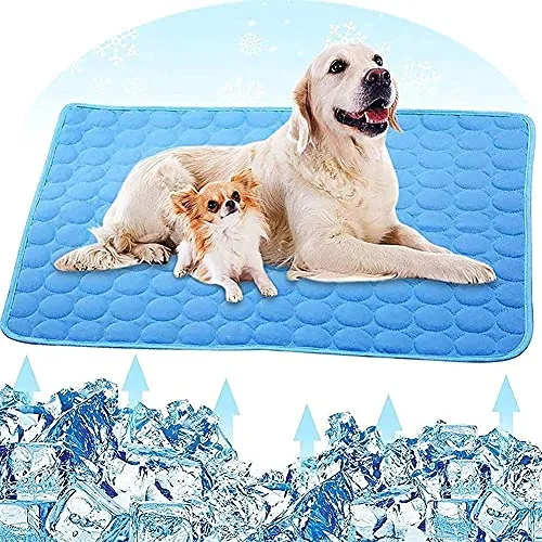Fuegüe Kühlmatte für Hunde und Katzen, 55 x 70 cm, Blau - Kühlmatte für Haustiere aus atmungsaktivem Material, das eine angenehme Temperaturregulierung ermöglicht. Ideal für entspannte Nächte und vielseitig einsetzbar – ob im Auto, auf dem Sofa oder im Hundebett.