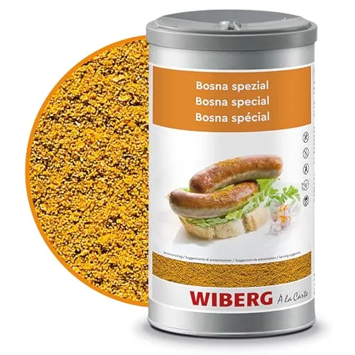 WIBERG Bosna spezial – Würzig-scharfe Gewürzmischung mit Curry und Chili, ideal für Grillwurst-Spezialitäten und Schmorgerichte, 480 g