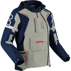 Bering Austral Gore-Tex Textiljacke - Dunkelblau/Grau/Rosa - M - Motorradjacke mit Gore-Tex Laminat für Wasserdichtigkeit und Atmungsaktivität, abnehmbarer Kapuze und innovativem Cohaesive-Verschlusssystem für optimalen Komfort auf jeder Fahrt.