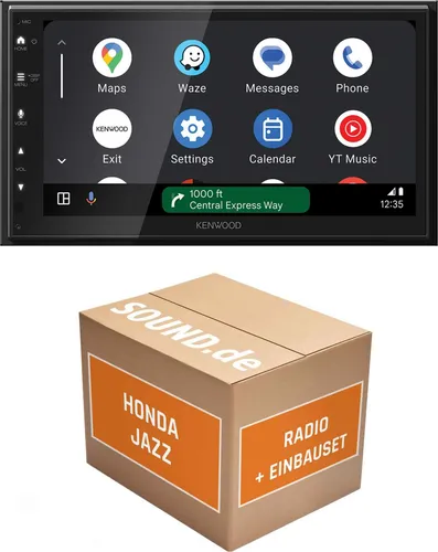 Kenwood DMX6523DABS Autoradio Einbauset für Honda Jazz GE - Komplettlösung für Honda Jazz GE (2008-2015) mit Kenwood DMX6523DABS: einfache Montage, Multifunktionslenkrad kompatibel, DAB+ und Smartphone-Anbindung via Apple CarPlay/Android Auto.