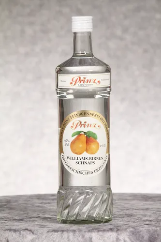 Prinz Williams-Birnen Schnaps - Obstbrände: Hochwertiger Williams-Birnen Schnaps mit 40% vol aus der Feinrennerei Prinz – ein Genuss aus österreichischer Tradition!