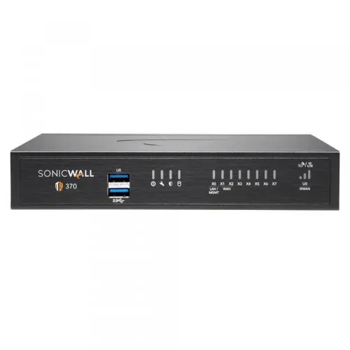 SonicWALL TZ370 - Hochverfügbares Sicherheitsgerät - Firewall für Gigabit Ethernet, bietet hohe Verfügbarkeit und schützt Ihr Netzwerk zuverlässig vor Bedrohungen.