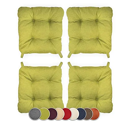 sunnypillow 4er Set Stuhlkissen mit Klettverschluss 40x35x40x8cm - 🏡 4er SET STUHLKISSEN VON SUNNYPILLOW ® - ideal für Innen- und Außenbereiche! Die bequemen, wasserabweisenden Kissen mit Klettverschluss bieten höchsten Sitzkomfort und verleihen Ihrem Zuhause ein modernes Flair.