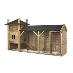 FATMOOSE Hühnerstall Henhouse Haven Premium - Wetterfestes Hühnerhaus aus massivem Holz mit Auslauf - Ideal für die Hühnerhaltung im Garten: Wetterfestes, raubtiersicheres Hühnergehege mit hochwertiger Verarbeitung und langlebigem Kiefernholz. Perfekt für Familienprojekte und Hobby-Selbstversorgung.