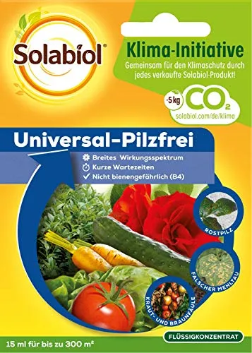 Solabiol Universal-Pilzfrei 15ml - Pilzbekämpfung für Zierpflanzen und Gemüse, wirkt zuverlässig gegen alle wichtigen Pilzkrankheiten und ist bienengefährlichkeitsfrei.