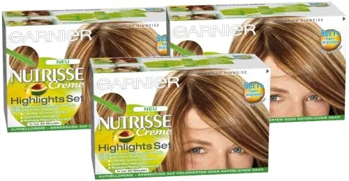 Garnier Nutrisse Strähnchen Set Hellblond mit Avocado-Öl 3er Pack