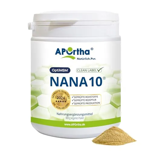Aportha NaNa10 veganes Pulver 400 g - Nahrungsergänzung mit 10 hochwertigen pflanzlichen Zutaten, ideal für eine ausgewogene Ernährung und Unterstützung des Wohlbefindens.