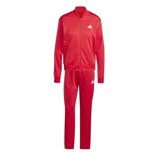 adidas Sportswear Trainingsanzug W 3S TR TS (2-tlg) rot XL - Trainingsbekleidung, sportlicher 2-tlg. Trainingsanzug in Pure Ruby/White, aus 100% Polyester, ideal für Komfort und Bewegungsfreiheit beim Sport.