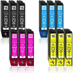 12er Pack Druckerpatronen 16 16XL kompatibel mit Epson WF-2660