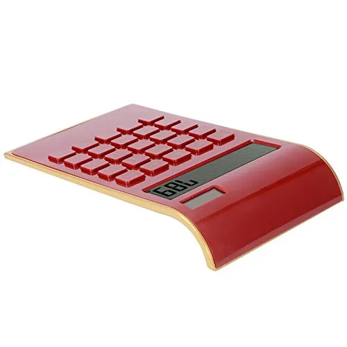 lyrlody Taschenrechner, 10 Ziffern Große Tasten Taschenrechner Solar-Desktop-Rechner mit Großem LCD-Display Empfindliche Taste für Home Office Business(rot)
