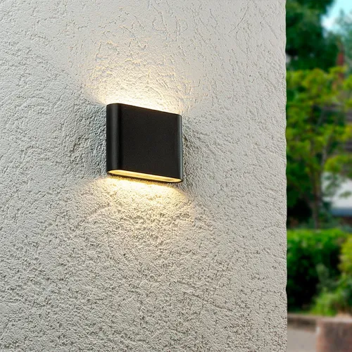 Wandleuchte Slide 5W UP and DOWN 3000K IP54 schwarz - LED Wandleuchte mit IP54 Schutzart, ideal für Innen- und Außenbereich. Lichtabgabe nach oben und unten für eine stimmungsvolle Beleuchtung.