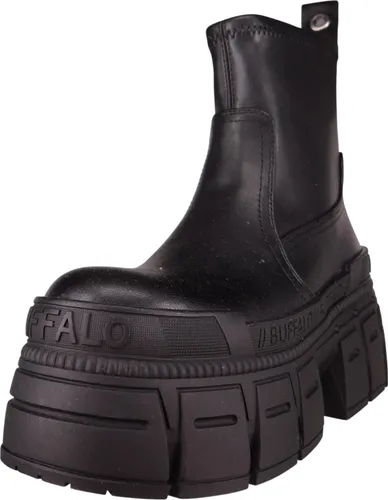 Buffalo Gospher Sock Black Stiefelette Schwarz 41 EU - Modische Stiefelette in Schwarz (Gr. 41) mit hochwertigem Lederimitat, herausnehmbarem Foam Fussbett und abriebfester Laufsohle – ideal für stylische Auftritte.