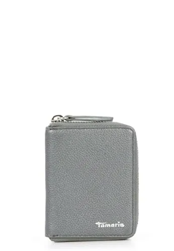 Tamaris Geldbörse TAS Amanda - Damen Portemonnaie in Silber - Stylisches Portemonnaie aus 100% Leder mit 4 Kartenfächern und Reißverschluss-Münzfach. Ideal für Damen, die Wert auf Eleganz und Funktionalität legen.