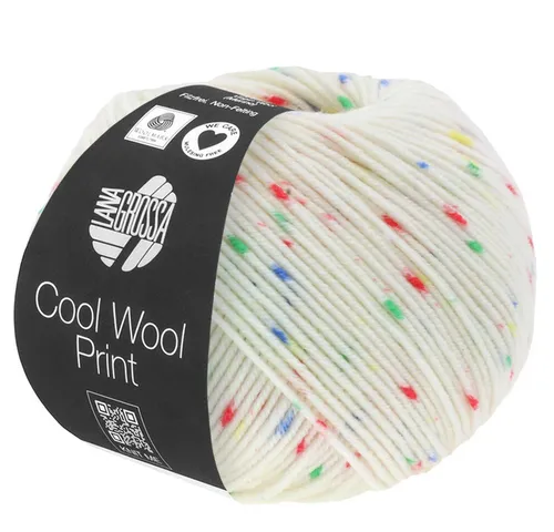 LANA GROSSA COOL WOOL PRINT Häkelwolle, 160 m (pflegeleichtes Strickgarn aus extrafeiner Merinowolle), 50 g