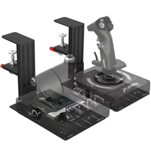 Universal Hotas Tischhalterung kompatibel mit Thrustmaster T.16000M FCS, TCA Officer Pack Airbus, TCA Quadrant Boeing Edition, Sol-R2 HOSAS, WINWING URSA Minor, Logitech X52/X56 und so weiter