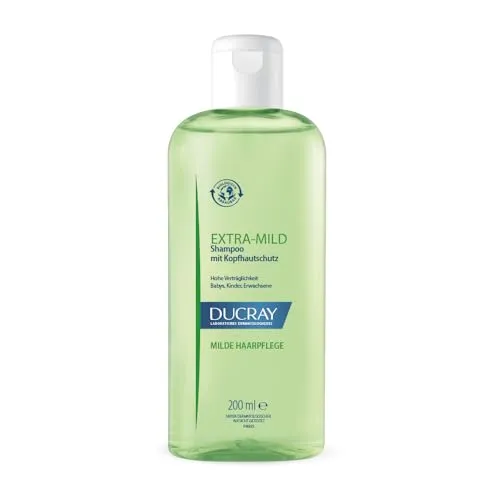 Ducray EXTRA-MILD, Kopfhautschutz Shampoo, dermatologische Haarpflege für Babys, Kinder und Erwachsene, besonders verträglich, klinisch getestet, 200 ml