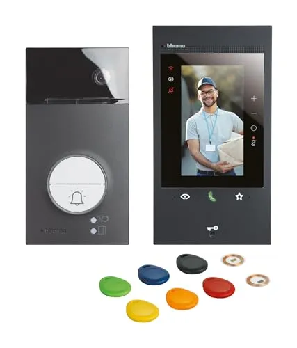 BTICINO Flex‘ONE-Set Classe 300EOS mit Netatmo - Smarte Wi-Fi-Video-Innenstelle - Haus-Alarmanlagen mit integrierter Alexa, 5"-Touchscreen und App Home+Security für komfortable Hausüberwachung und Türöffnung von überall.