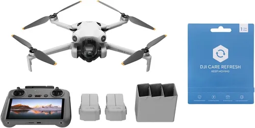 DJI Mini 4 Pro Fly More Combo mit DJI RC 2 - Drohne unter 249g mit 4K-Kamera, 34 Minuten Flugzeit und Care Refresh Schutzpaket – Fliegen ohne Drohnenführerschein und beeindruckende Luftaufnahmen genießen.