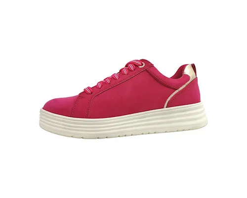 MARCO TOZZI Damen Plateau Sneaker mit Schnürsenkeln - Bequem und Stilvoll, Rosa (Pink Comb), 36 EU - Damen-Schnürhalbschuhe mit softig weicher Feel me Sohle für optimalen Tragekomfort und das Gefühl, wie auf Wolken zu laufen. Ideal für Freizeit-Looks und hohe Eleganz.